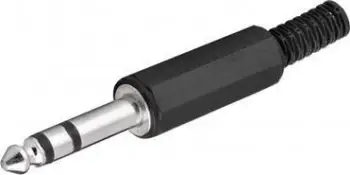 Konektor audio stereo 6.3 mm, mashkull, metalik