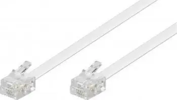 Kabllo telefonike modular RJ11, 4 pin 6P4C, 3m, e bardhë