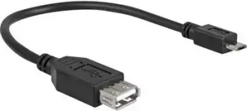Adapter USB OTG Goobay, USB‑A grua në Micro‑USB B mashkull, 0,2 m, USB 2.0, i zi