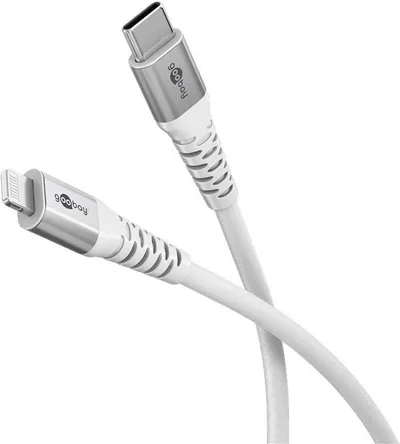 Kabëll USB C në Lightning Goobay, 1m, 60W, i bardhë - 1