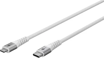 Kabëll USB C në Lightning Goobay, 1m, 60W, i bardhë - 2