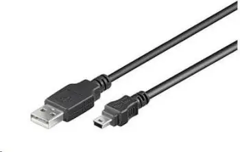 Kabllo USB PremiumCord USB-A - miniUSB ku2m5a, 5 m, e zezë