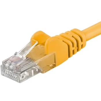 Kabllo PremiumCord Patchcable UTP, RJ45-RJ45, level 5e, 1m, e verdhë - 1