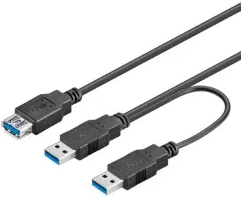 Kabllo PremiumCord USB 3.0 Y, A / Male + A / Male - A / Female