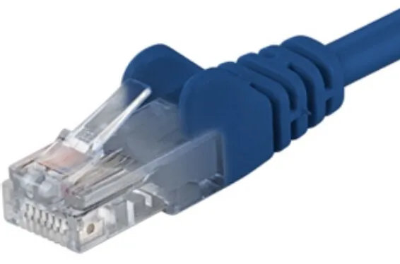 Kabllo PremiumCord UTP RJ45-RJ45, 0.25m, e kaltër - 1