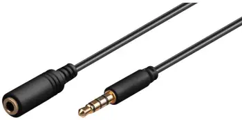 Kabllo PremiumCord jack 3.5mm 4pin, M / F, 2m, iPad, iPhone, iPod