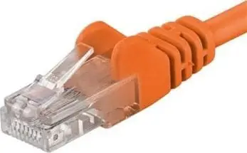 Kabllo PremiumCord UTP, RJ45-RJ45, CAT5e, 1m, portokalli