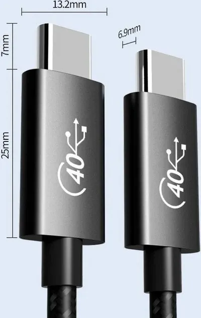 Kabllo USB PremiumCord ku4cx05bk, USB4 USB C në USB C, 0.5 m, e zezë - 2