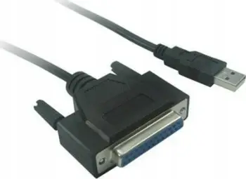 Kabllo USB PremiumCord USB A në DB25, 1 m, e zezë