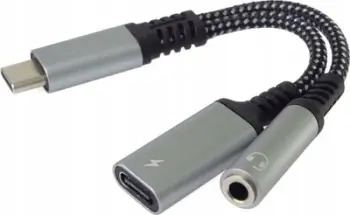 Adapter audio USB PremiumCord, USB-C në 3.5mm jack me DAC, USB-C për karikim, 13cm