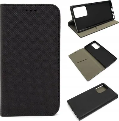 Këllëf folio për smartphone, dizajn portofoli, mbajtëse horizontale, i zi - 1