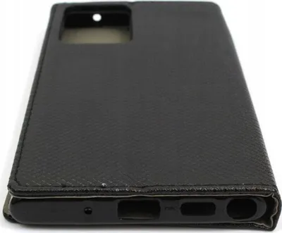 Këllëf folio për smartphone, dizajn portofoli, mbajtëse horizontale, i zi - 3