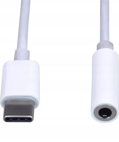 Adapter audio PremiumCord USB C në 3.5mm, çip DAC, 10cm, i bardhë - 1