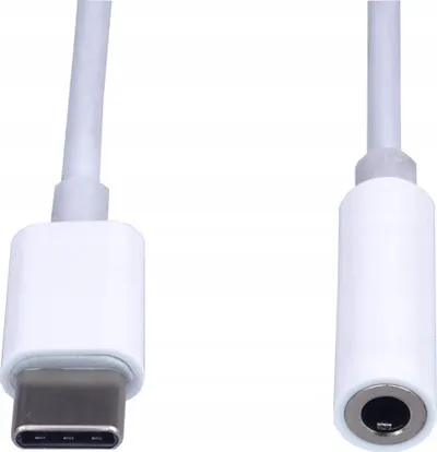 Adapter audio PremiumCord USB C në 3.5mm, çip DAC, 10cm, i bardhë - 2