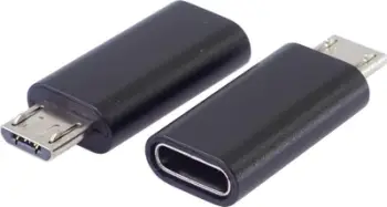 Adapter USB PremiumCord, USB C në microUSB, i zi