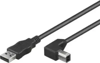Kabllo USB PremiumCord USB 2.0 A në B, 0.5m, konektor 90°, e zezë