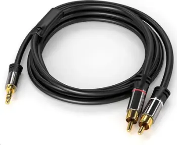 Kabllo audio PremiumCord PremiumCord, Jack 3.5mm në 2x CINCH, 1.5m, e zezë