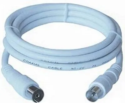 Kabllo për antenë PremiumCord, 2m, e bardhë - 1