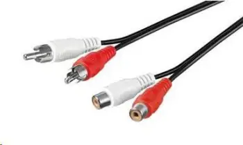 Kabllo PremiumCord RCA (Cinch) x2 - RCA (Cinch) x2, 2m, e zezë