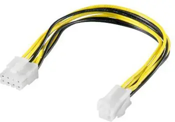 Kabllo Premiumcord, P4- kn-16, 8 pin, 4 pin, e verdhë