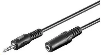 Kabllo PremiumCord, Jack 3.5mm - Jack 3.5mm, 5m, e zezë