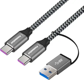 Kabllo USB PremiumCord USB A në USB C, 2m, USB 3.2 20 Gbit/s, e zezë gri