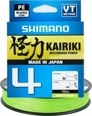 Fije peshkimi Shimano Kairiki 4, 0.190mm, 150m, e gjelbër