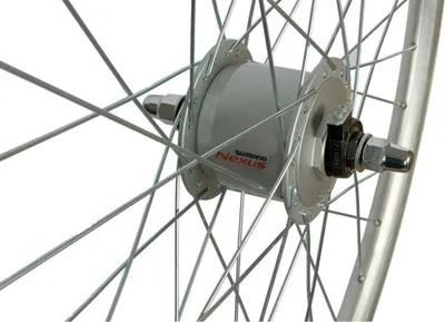 Rrotë e përparme biçiklete Shimano, 28", dinamo 6V 3W, argjendtë - 5