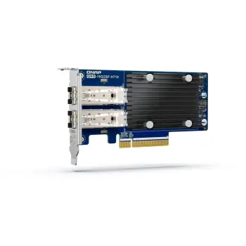 Kartë rrjeti QNAP QXG-10G2SF-X710 10GbE, 2 porta SFP+ (10G/1G), PCIe Gen3 x8, fanless, paketë 3 kllapa