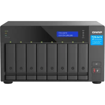 NAS QNAP TVS-H874T-I9-64G, Intel Core i9, 8 vende, Thunderbolt 4, 64GB RAM, e zezë