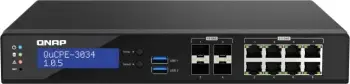 NAS sistem QNAP QuCPE-3034-C3758R-16G, Intel Atom, 16GB RAM, 8x2.5GbE, 4x10GbE, e zezë