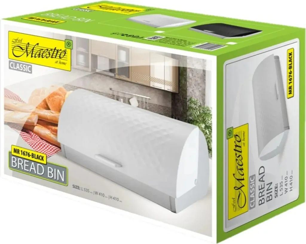Kuti buke Maestro MR-1676, çelik inox, cilindrike, e bardhë - 4