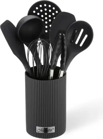 Set veglash kuzhine Maestro MR-1542-BLACK, 8 pjesë, Silikon, E zezë