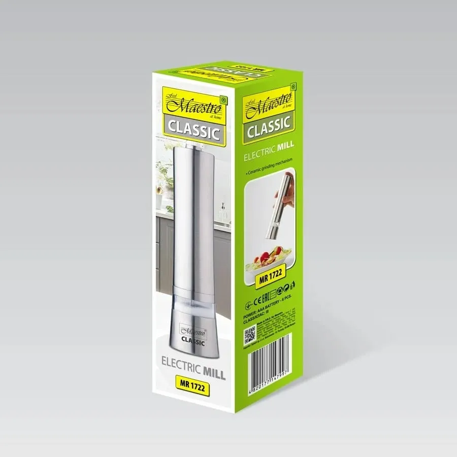 Bluarës elektrik për erëza Maestro MR-1722, çelik inox, argjend - 1