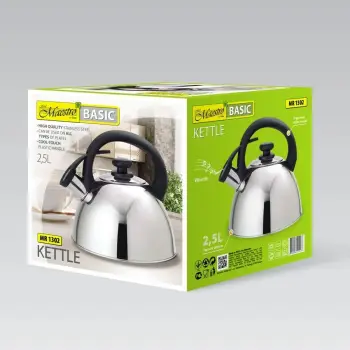 Ibrik çaji Maestro MR-1302, 2 L, çelik inox, dorezë e zezë