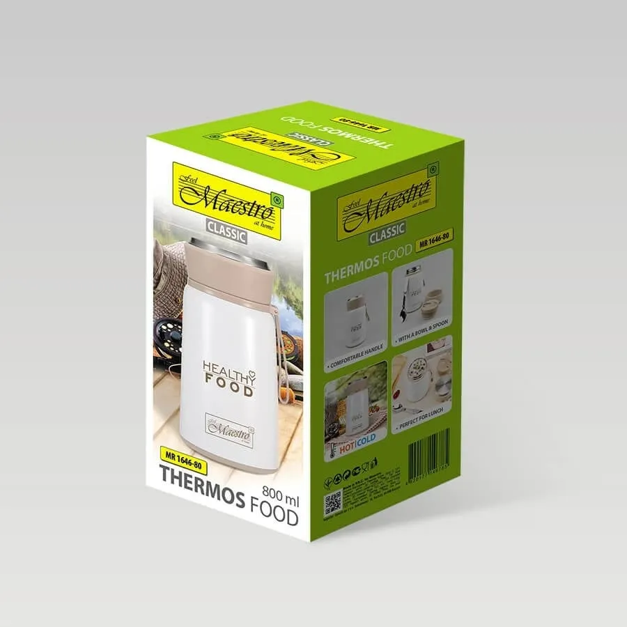 Termos ushqimi Maestro MR-1646-80, 800 ml, bardhë - 6