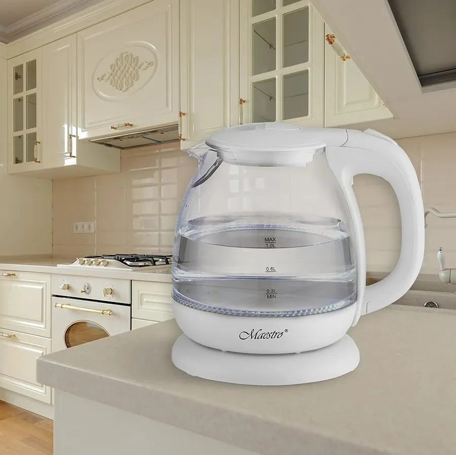 Ibrik elektrik Maestro MR-055, 1L, 1100W, Bardhë - 2