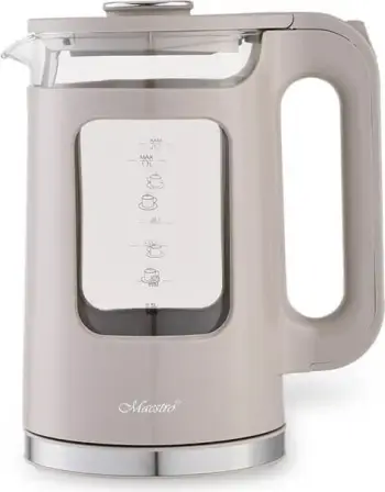 Ibrik elektrik Maestro MR-065, 1.7L, 2200W, xham, bezhë