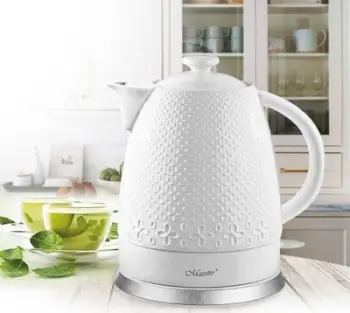 Çajnik elektrik Feel-Maestro MR-073, 1.5L, 1500W, qeramikë, Bardhë