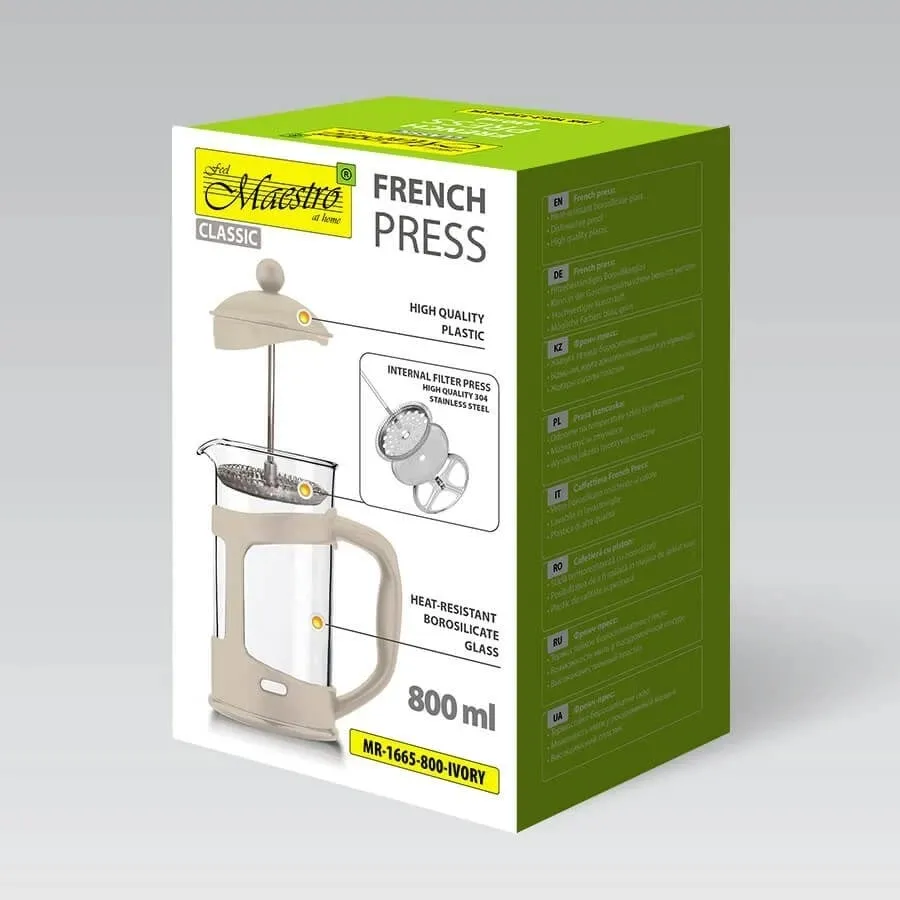 French press Maestro MR-1665, 800 ml, Ivory - 5