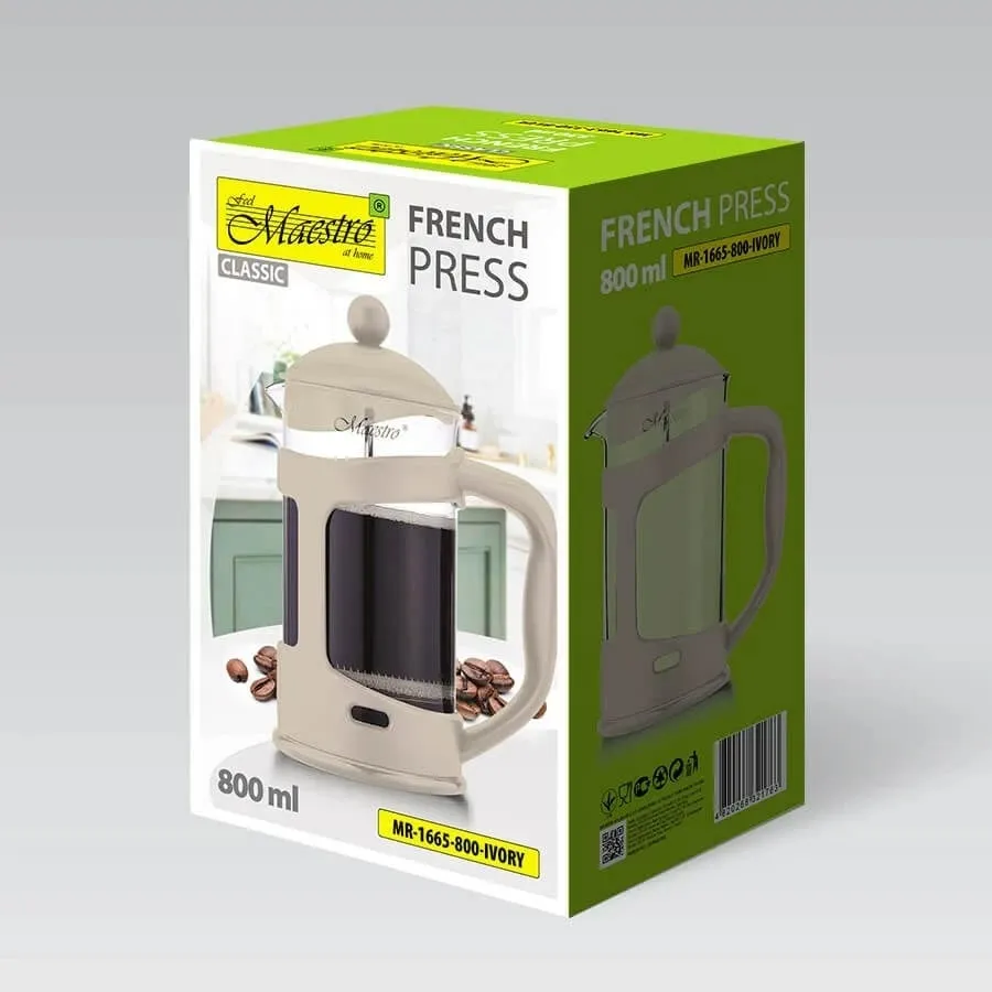 French press Maestro MR-1665, 800 ml, Ivory - 6