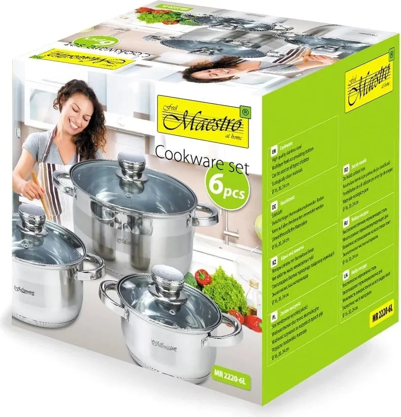 Set i tenxhereve Maestro MR-2220-6L, ngjyrë argjendi - 6