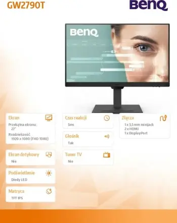 Monitor BenQ GW2790T, 27”, FHD, IPS, i zi