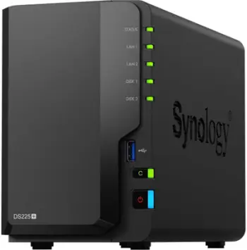 NAS Synology DiskStation DS225+, 2 slote, Intel Celeron, 2GB RAM DDR4, i zi