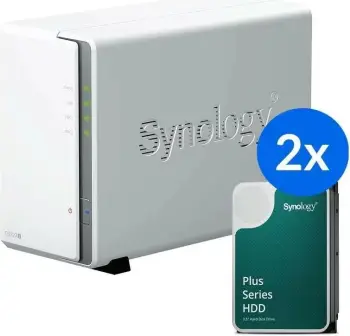 NAS Synology DS223J, 2x HAT3310-8T (2x 8TB), bardhë