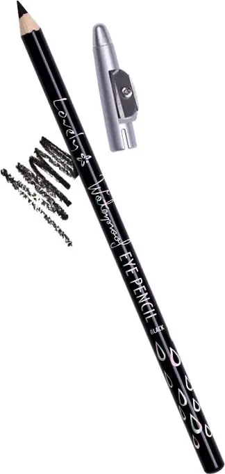 Laps për sy Lovely Waterproof Eye Pencil, rezistent ndaj ujit, me mprehëse, i zi