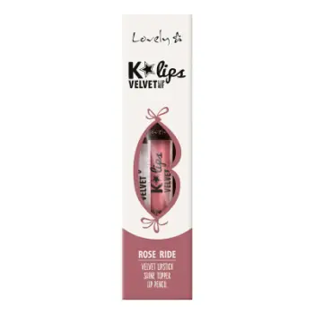 Set për buzë Lovely K*LIPS Velvet, Nr.1 Rose Ride, 3 copë