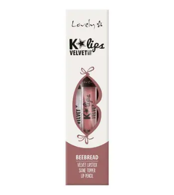 Set për buzë Lovely K*LIPS Velvet, Nr. 4 Beerbread, 3 copë