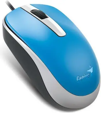 Maus Genius DX-120, me kabllo, USB, i zi dhe i kaltërt