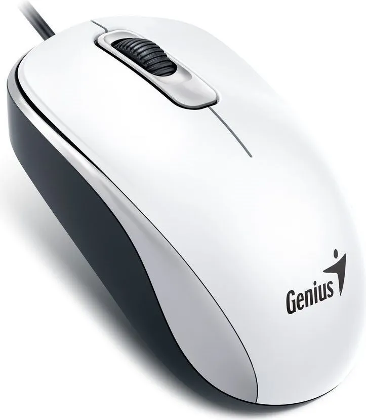 Maus Genius DX-110, me kabllo, USB, i bardhë dhe i zi - 1